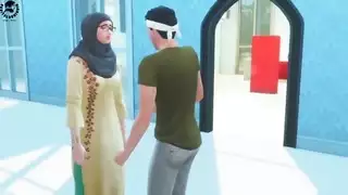 فيلم إباحي صارم بين طالب ومعلمة: المعلّمة المسلمة تتوسّل للمزيد من القضيب